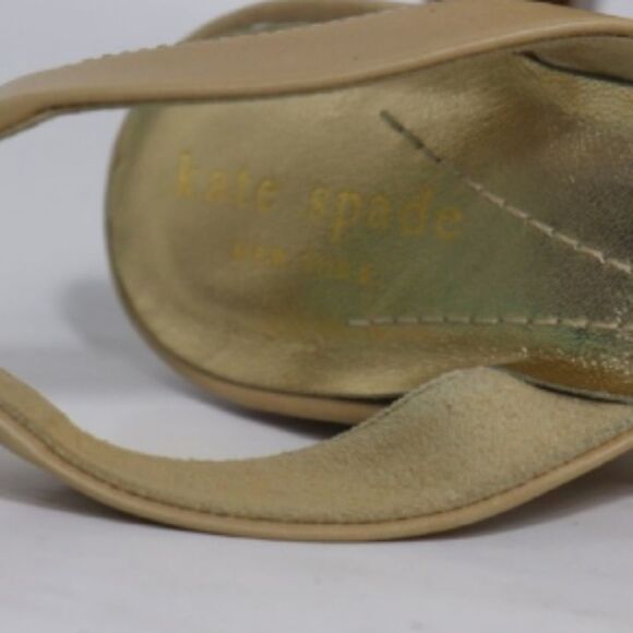 Kate Spade Gold nude Open Toe Slingback Heels - Picture 4 of 10